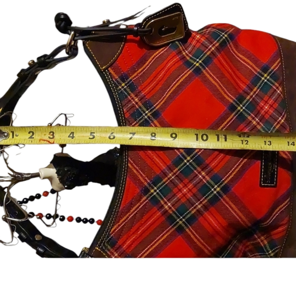 Dooney & Bourke Tartan Erica Women's Shoulder Bag Large - Red (BTART1479RDBL) - Picture 9 of 17